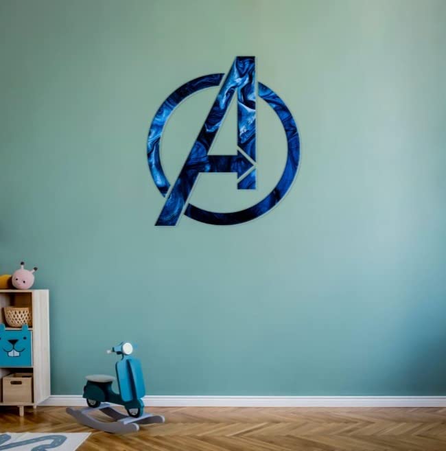 AvengerKids Sign, A alphabet wall sign, Kids Wall Sign, kids room sign, wood sign, logo, colored wall art, 3D logo, cartoon logo, designer cutout, stencil (Wooden, Medium)