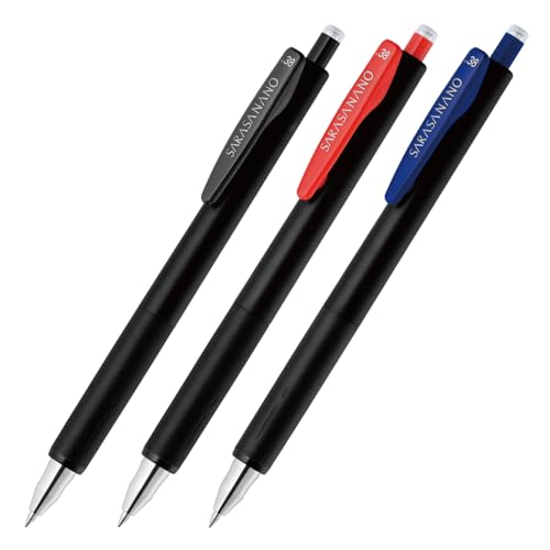 Amazon | ゼブラ ジェルボールペン サラサナノ 0.38mm 黒赤青 3