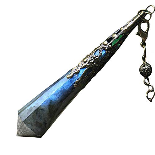 YM YOUMU Tarot Adivinación Vintage Cristal Facetado Péndulo Piedra Lunar Retro Wicca Pagan Altar Prop (Cobre) Cover