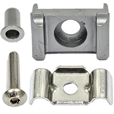 Zaun Pfosten Montagesatz Doppelstabzaun silber 9006 Typ Butterfly Klemmstück V2A (silber) 10er Pack