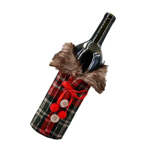 SkyPOOU Funda de botella de Navidad, decoración festiva de mesa para entretenimiento en el hogar y cenas de temporada, decoración de botellas de Navidad