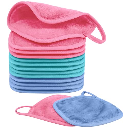 Nineigh 15 Pezzi Panno Struccante Viso, 15 x 15 cm Panno Microfibra Viso Riutilizzabili Panni Struccanti Lavabili, Panno Viso Ultra Morbido per Cancellazione Giornaliera Cosmetico, Multicolore