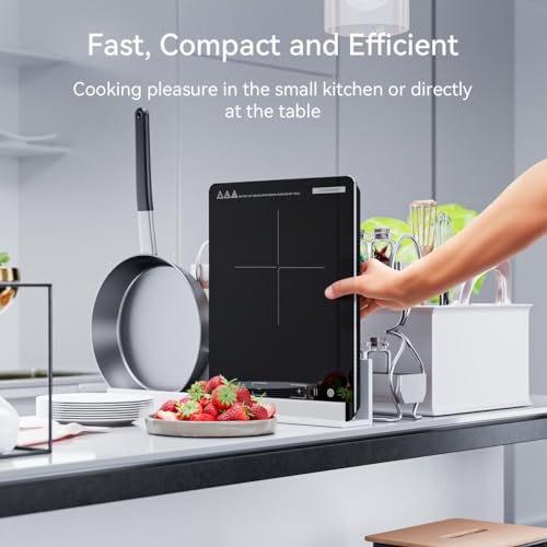 Induktionskochplatte, COOKNANO Induktionskochfeld 1 plattee, 2000W Induktionsherd, 9 Stufen...