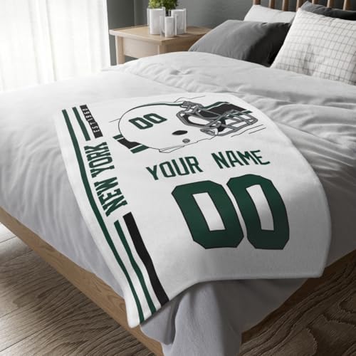 Image of New York J Throw Blanket Custom Name and Number Personalized Gifts for Men and Women