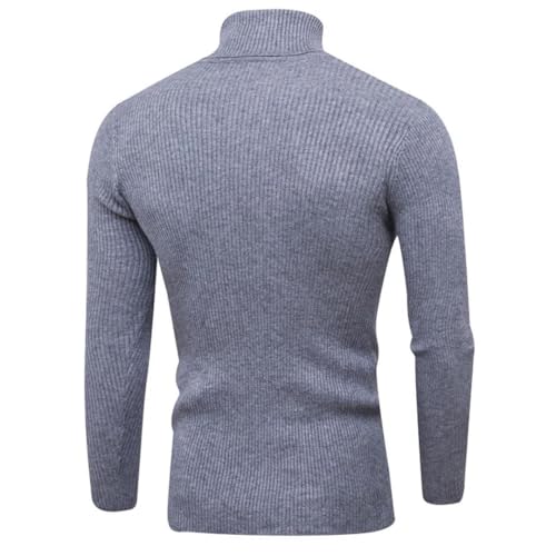 Men's Casual Turtleneck Sweater Solid Color Knitted Slim Fit Pullover Long Sleeve Warm Basic Thermal3