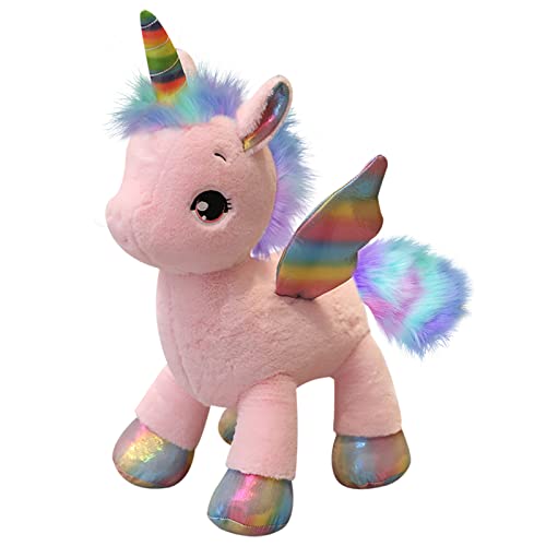 Image of Tickles Cute Rainbow Unicorn Horse Soft Stuffed Plush Animal Toys for Kids Boys & Girls Birthday Gift (Color: Pink Size: 30 cm)