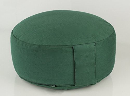 maylow - Yoga mit Herz ® Meditationskissen - Yogakissen Bio-Dinkelspelz Premium 100% Baumwolle (grün) Cover