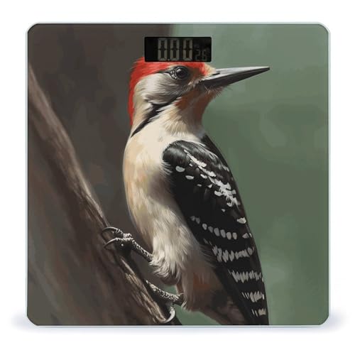Báscula Digital de Baño de Vidrio Templado Woodpecker 400lb miniatura 1