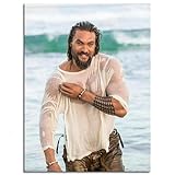 DMOQWHU celebrity actor star Jason Momoa Wall Art Canvas Prints Poster For Home Office Cafes Bars Pub Bathroom Decorations Unframed 10'x8'
