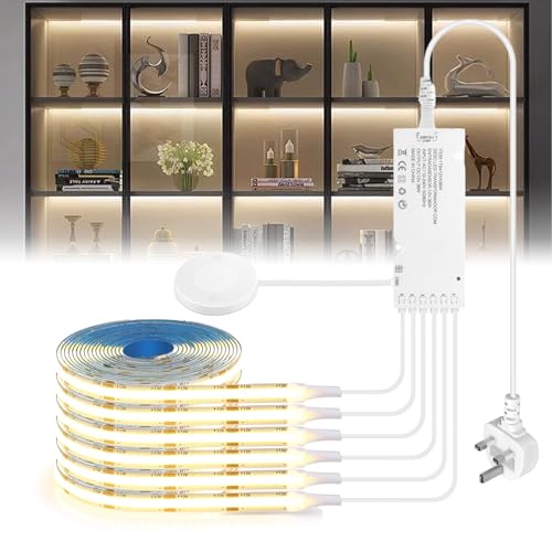 Living Amazy COB LED Strip Light Kit-Self-Adhesive LED Light Parallel with Dimmable Touch Sensor Switch, Led Light Strip for Wood Slat Wall Panels, Headboards, Home Decor(Warmwhite, 6pcs 6.56FT)