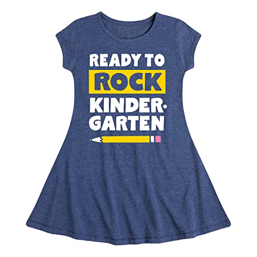 Instant Message - Ready to Rock Kindergarten - Toddler and Youth Girls Fit and Flare Dress