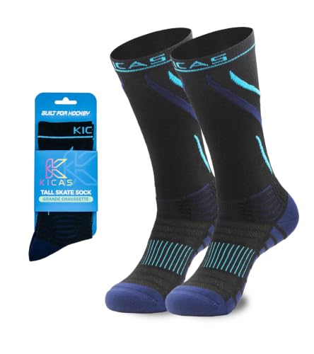 KICAS Youth Pro Style Ice Hockey Skate Socks with Coolmax, Blue...