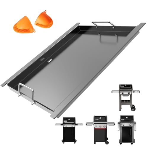 Image of Spirit E-325 Flat Top Griddle Insert for Weber GS4 Spirit II & I 200 Grills, Full Size Griddle Plate for Weber Spirit E-210 S210 E-220 S-220 S-210 S-215 Grill Parts, for Weber 7637 Grates Carbon Steel