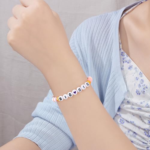 JoycuFF Big Sister and Brother Gifts for Toddler Daughter, Niece, Son, Grandson - Sis Bro Bracelets Matching Outfits for Birthday, Christmas, Announcement Jewelry3