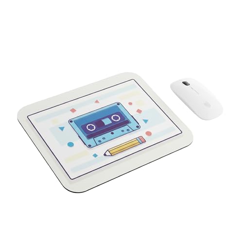 Image of Premium Non-Slip Mouse Pad | Smooth Surface for Optical & Laser Mice | Anti-Skid Rubber Base | Office, Home & Gaming | Retro Cassette Design