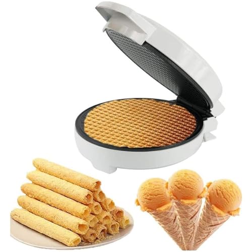Image of PLYLAY Electric Waffle Cone Maker, Nonstick Baking Pan, Ice Cream Cone Machine, Desert Crispy Machine, Stainless Steel Egg Roll Quick Breakfast Kitchen Cooking Gift, 20240406