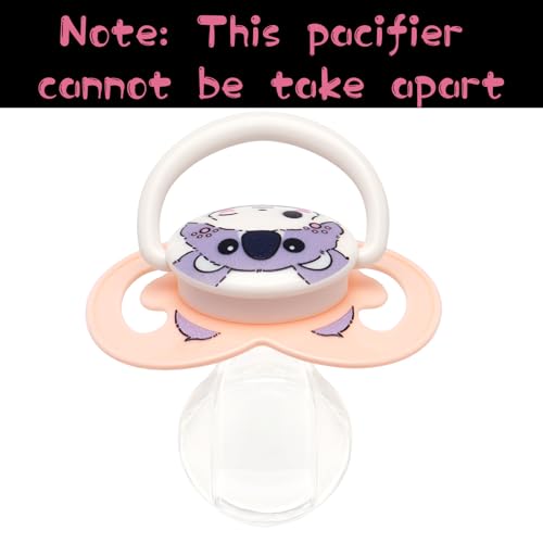 Image of Little Shield Big Size Pacifier: Cute Kaora Bear Large paci for Anxiety - Soft Silicone Bigger Nipple Binky for Autism with Case Orange for Sleep