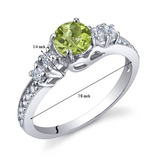 PEORA Peridot Solstice Ring for Women 925 Sterling Silver, Natural Gemstone Birthstone, 0.50 Carat Round Shape, Comfort Fit, Size 5, August Birthstone Rings for Women, Natural Peridot Jewelry3
