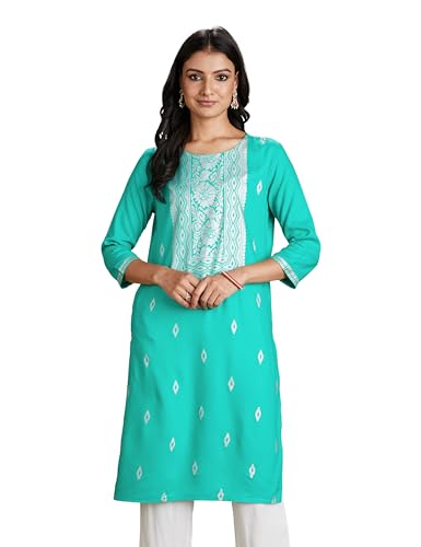 Image of Amazon Brand - Myx Women's Printed Kurta in Rayon (Available in Plus Sizes)