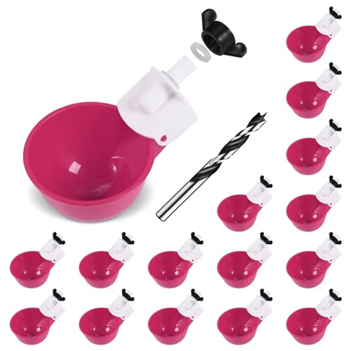 psarnuk Chicken Waterer Cups (16 Pack/Purplish Red) - DIY Automatic