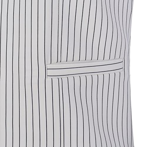 SHACE Men's Business Suit Vest - Autumn Men V Neck Pinstripe White Suit Vest Formal Business Party Waistcoat Wedding Groo4