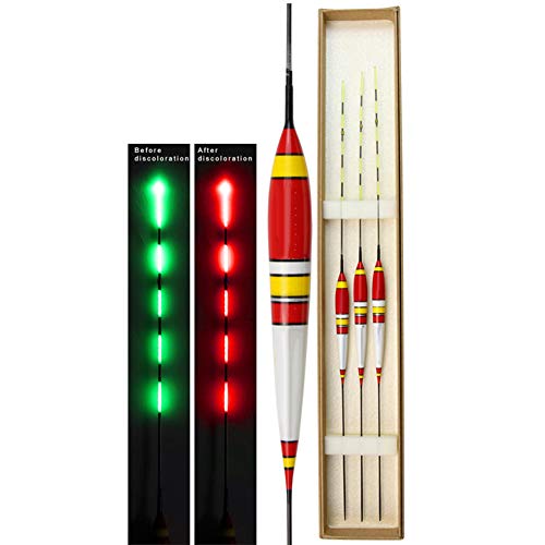 koiry 3 Piezas led de la Noche Elegante de la Pesca de la boya flotadores Luminosos electrónicos de la Pesca boyante