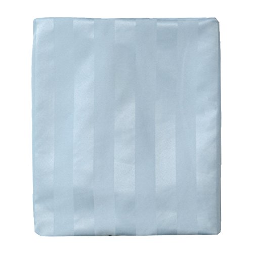 ゆるりら ボックスシーツ クイーン 160×200×30cm サテンストライプ ホテル仕様 おしゃれ 洗える ベッドカバー マットレスカバー ベッドシーツ ブルー 23843-0003