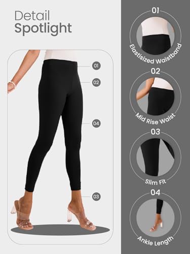 Image of GO COLORS Women Slim Cotton Leggings