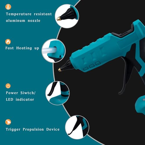 Image of 100W Cordless Hot Glue Gun Compatible with Makita 18V Battery