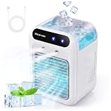 KOMTWNM Mobile Klimaanlage 500 ml, tragbare Mini Klimaanlage Luftkühler, USB Air Cooler mit Sprühnebel, 2 Stufen, leise für Schlafzimmer, Büro & Camping