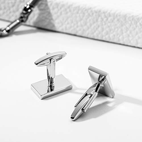 EXCEART 1 Pares Abotoaduras Mens Abotoaduras de Aço Inoxidável Abotoaduras Abotoaduras para Homens M