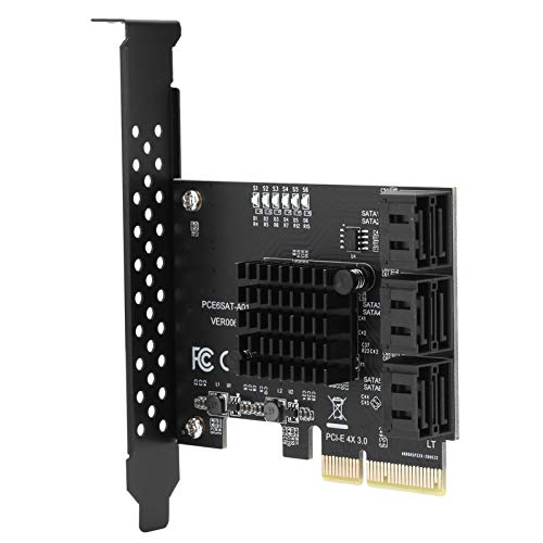 Tbest Asm1166,N100 Motherboard Asm1166 Pcie,Asm1166 6 Port,Pcie Sata Expansion Card,Internal Components,Expansion Card Pcie to 6Port Sata3.0 Hard Disk 6G Pcie3.0 Gen3 4X Interface Hub Adapter