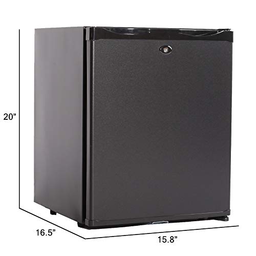 SMETA Quiet Mini Fridge 1.1 cu ft Silent Hotel Mini Bar with Lock Zero