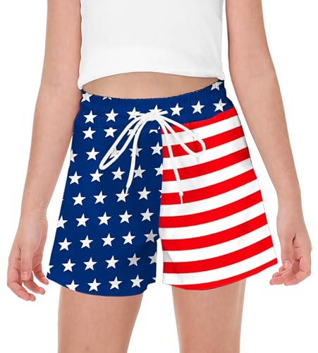 AOBUTE Kid July 4th Shorts Quick Dry Hawaiian No Liner Swim Trunk with Pockets 5-14 Years2