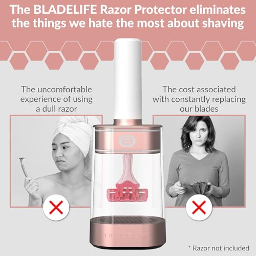 Razor Storage Device for Women & Men - Rose Gold Travel Case