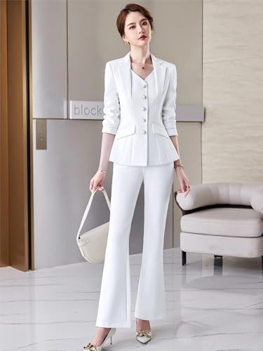 Women's Blazer Pant Suit Set Female Office Ladies Work Wear Formal Jacket Trousers 2 Piece Set4