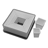 Ateco 5753 Plain Edge Square Cutter Set in Graduated Sizes, Durable, Food-Safe Plastic, 9 Pc Set