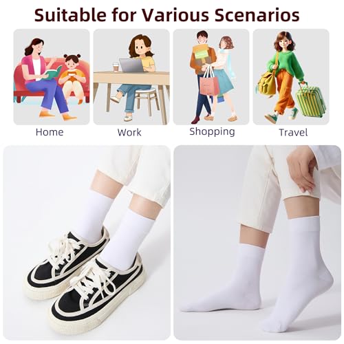 Image of Corlap Women's Thin Above Ankle Socks - 6Pairs Cotton Casual Bootie Dress Crew Socks