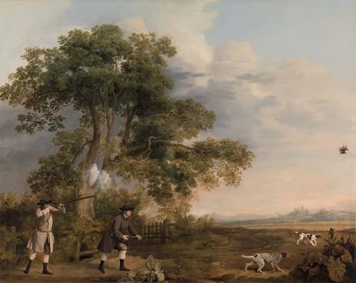 Tableau George Stubbs Deux messieurs tirant impression toile luxe