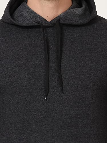 Image of Ideation Men's Cotton Hooded Neck Solid Full Sleeve Hoodies with Kangaroo Pocket