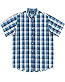 Double Pump Big and Tall Shirts for Men Short Sleeve Button Down Shirts from Size XL(T) to 6XL (T) Cotton(SM07,3XLT)