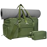 borsone palestra donna uomo borsa da yoga sport yoga cinghia tappetino con borsa da toilette con scomparto per scarpe e tasca bagnata spallacci regolabili, army verde