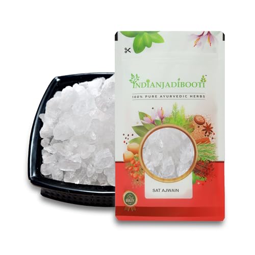 Image of IndianJadiBooti Sat Ajwain (100g) | Pure Thymol Crystals | Ajwain Ka Sat | Natural Ayurvedic Extract from Trachyspermum Ammi | For Digestive Support, Steam Inhalation & DIY Wellness | Highly Potent