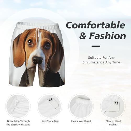 Men's Swim Trunks Quick Dry Board Shorts Drawstring Beach Short Cute Beagle Dog Bathing Suit for Men4