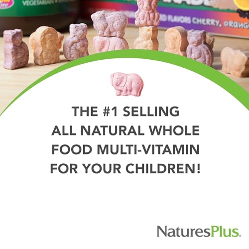 NaturesPlus Animal Parade Gold Children’s Multivitamin - Animal Shaped Chewable Multi for Kids - Assorted Flavours - Vegan, Gluten Free - 120 Chewable Tablets - Image 6