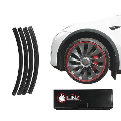 Linx Rim Protector for Car Wheels, Durable & Easy to Install Wheel Rim Protector Kit for Curb Damage, Fits Flap Lip & Edge Wheels, Includes Material for 5 Wheels, Black 20”