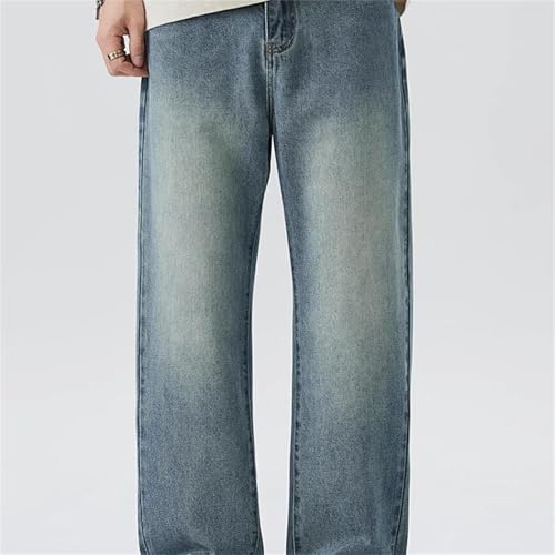 Men's Jeans – Straight Leg Thin Loose Denim Pants, Retro Casual Trousers2