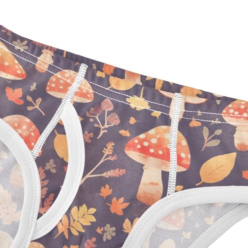 Watercolor Fall Woodland Mushrooms Leaves Pattern Toddler Boy Cotton Kids Underwear Cute Children Panties4