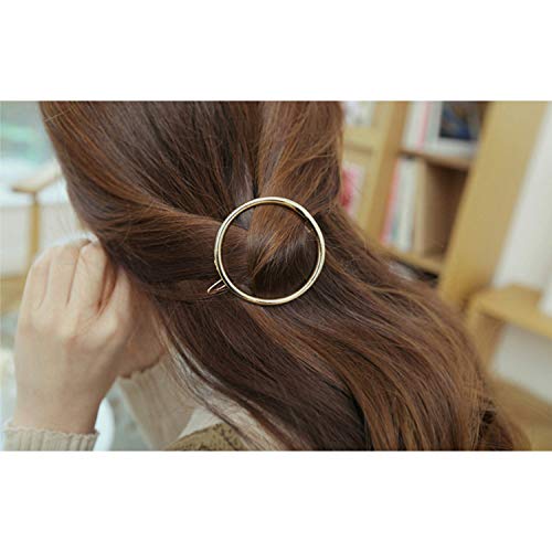 Oblique Unique® Metall Haarklammer Rund Damen Frauen Mädchen Haarspange in Gold oder Silber - Farbe wählbar (Gold)