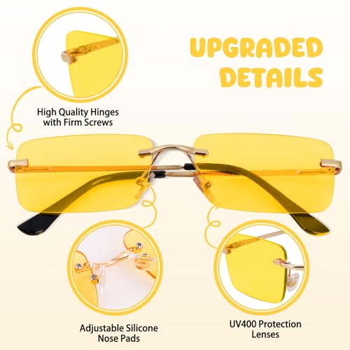 Rimless Rectangle Sunglasses Fashion Glasses Candy Color Ocean Eyewears Women Men Party Halloween Cosplay Glasses2